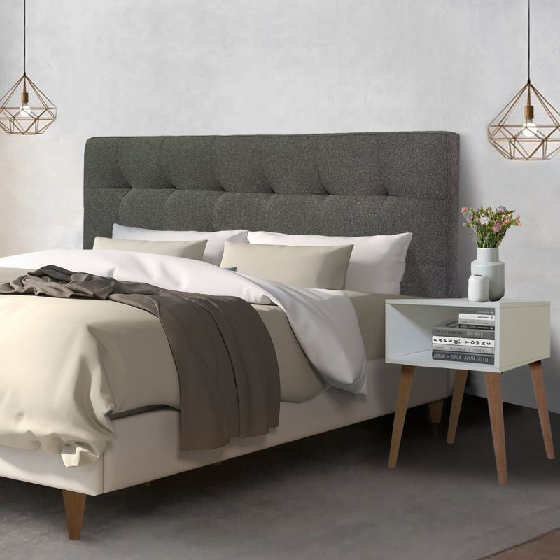 GENERICO - Cabecero Cama Doble 60x140x5 Gris Memphis