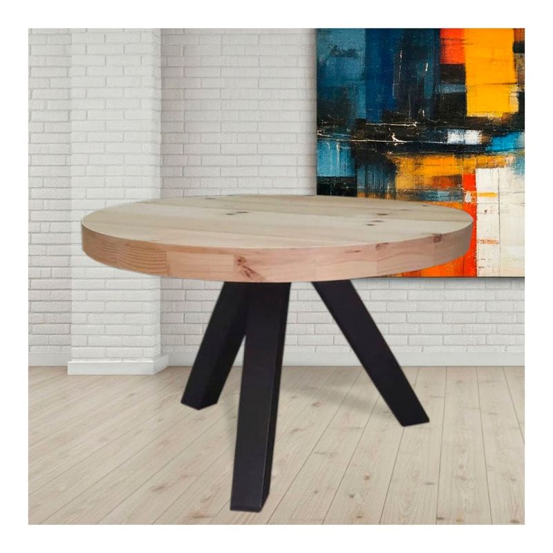 22 GRADOS DECORACION - Mesa Comedor Cloe Rustico Industrial Diametro 100cm