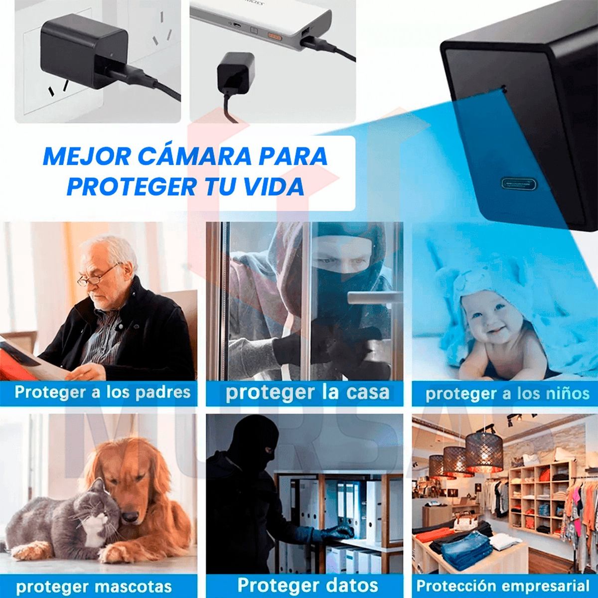 AWEI - Camara para espiar Pequeña camuflada tipo conector