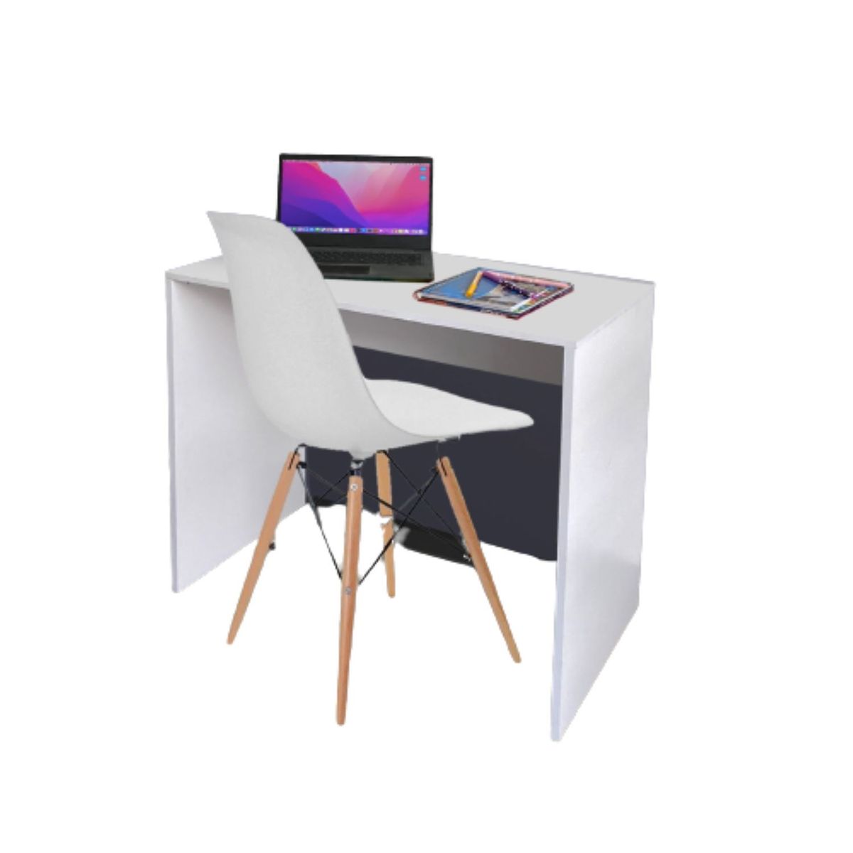 DKO DESIGN - Escritorio Tomy 75x80x40 + Silla Eames Color Blanco