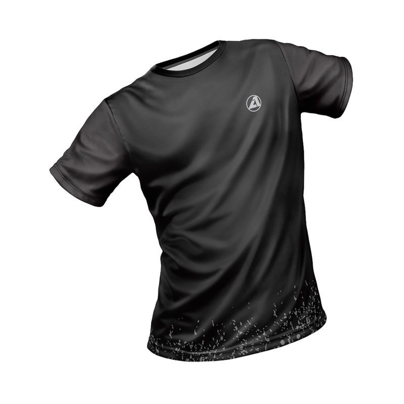 ARMAZI SPORT - CAMISA DEPORTIVA RUNNING-GYM HOMBRE ARMAZI MANGA CORTA NEGRA.