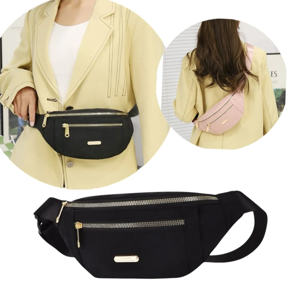 MULTIPLACE COLOMBIA - Canguro Riñonera Formal Multifuncional para Mujer importado-