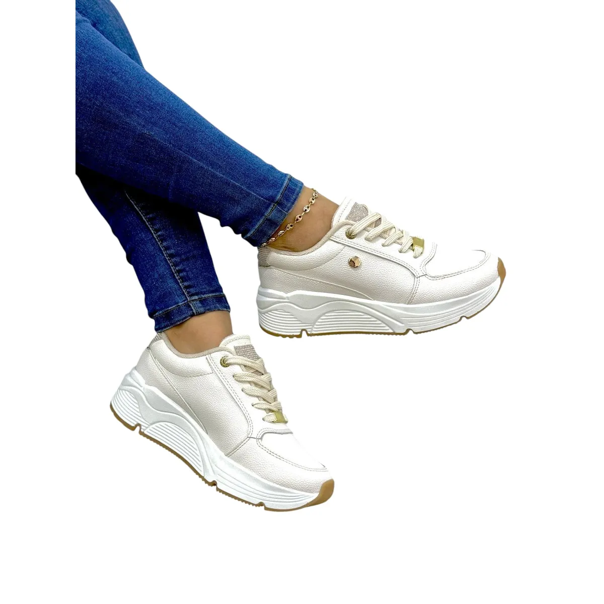 EVEGONZ - Zapato Casual Blanco Para Mujer Tenis Urban Moda