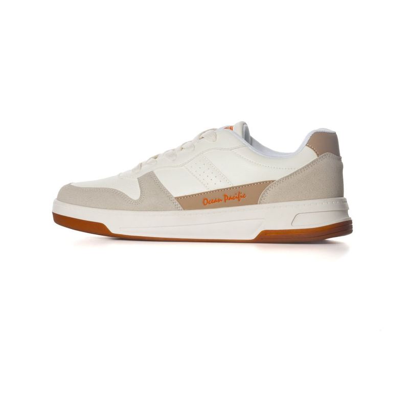 OCEAN PACIFIC - Tenis Ocean Pacific Sanje Para Hombre Color Blanco y Beige