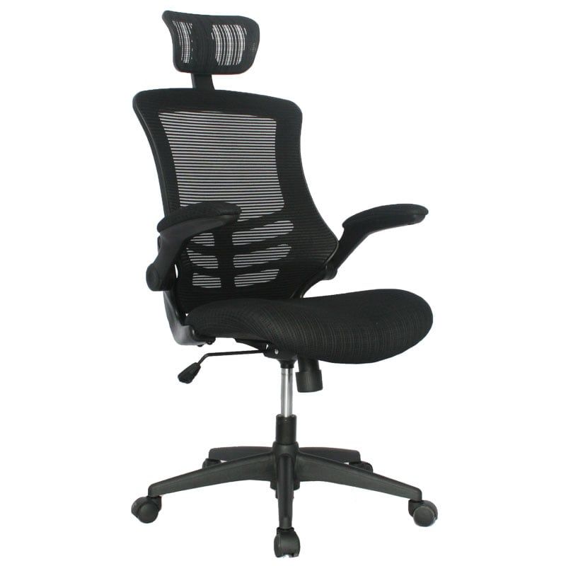 GENERICO - Silla Oficina Singapur Presidente Negra brazos abatibles - Mobili shop