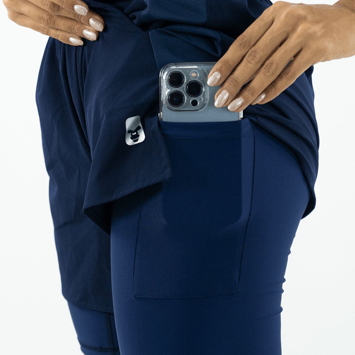 NO RULES - SHORT DEPORTIVO CON LYCRA RUNNING AZUL OSCURO.