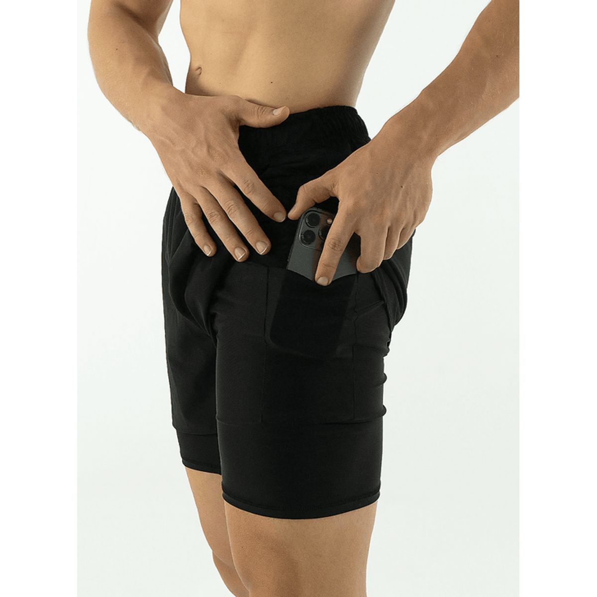 NO RULES - Pantaloneta Running Negra