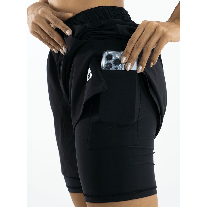 NO RULES - SHORT DEPORTIVO CON LYCRA RUNNING NEGRO.