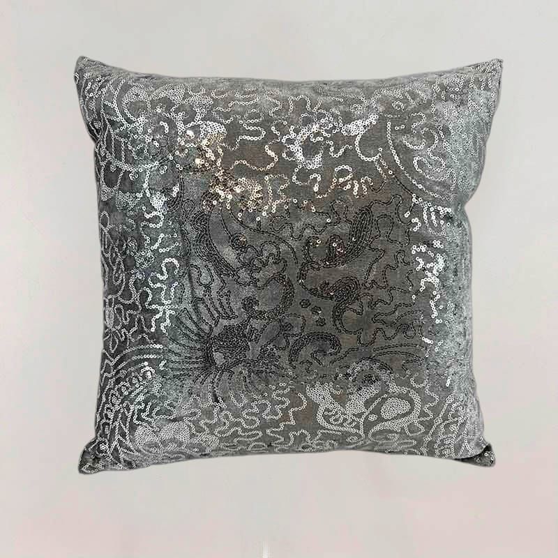 BURICA - COJIN 45X45CM PLATEADO ARABESCOS MIX LEN
