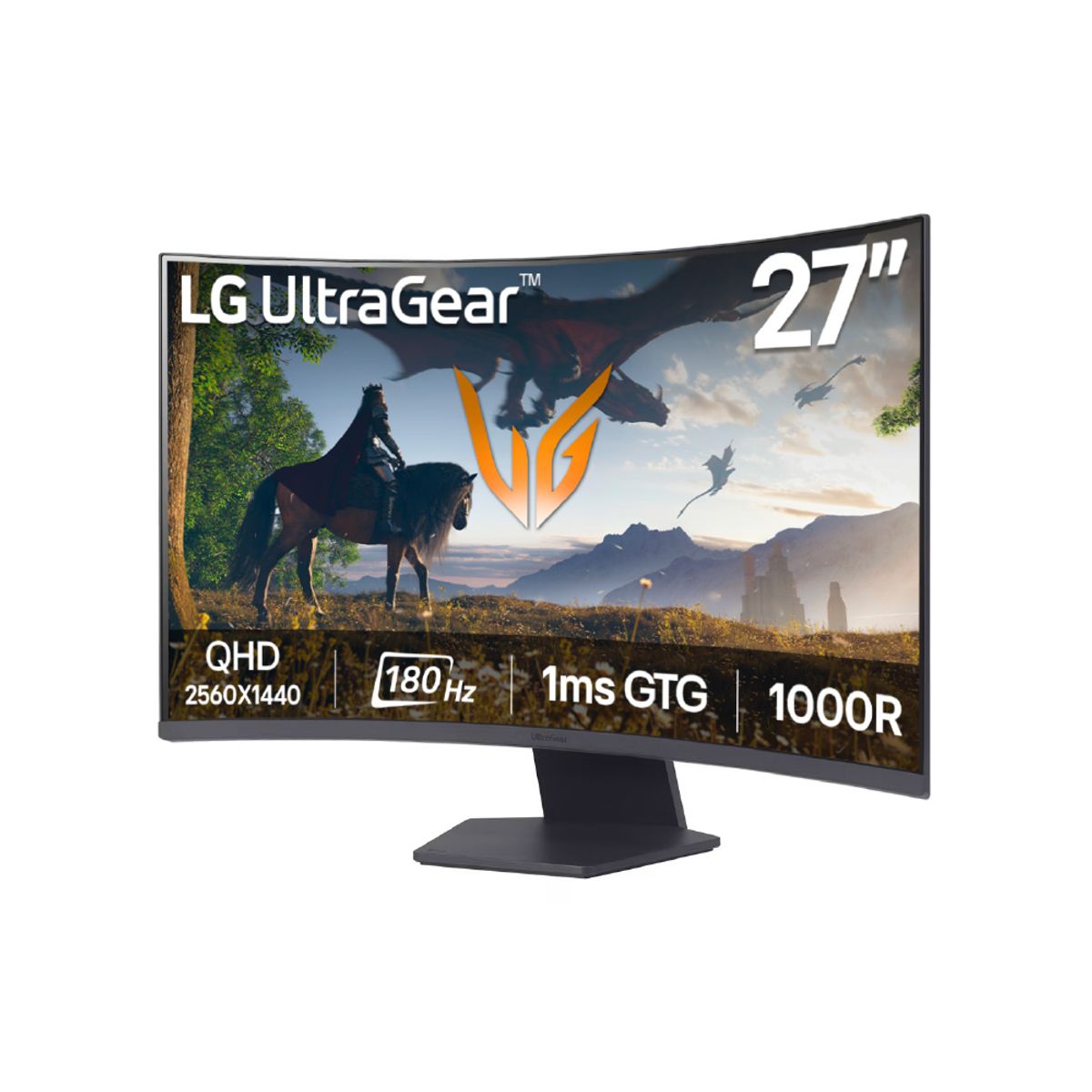 LG - Monitor Curvo Gamer UltraGear LG 27GS60QC QHD 180Hz 1ms 27”
