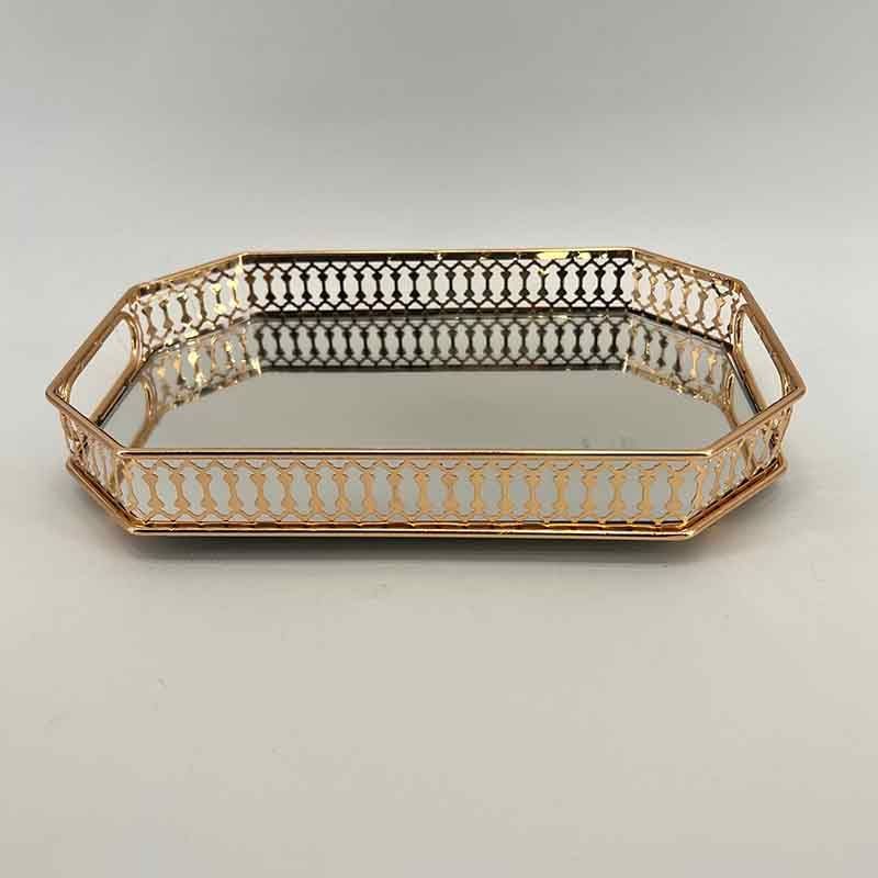 BURICA - BANDEJA OCTAGONAL 325X21X5CM DORADA
