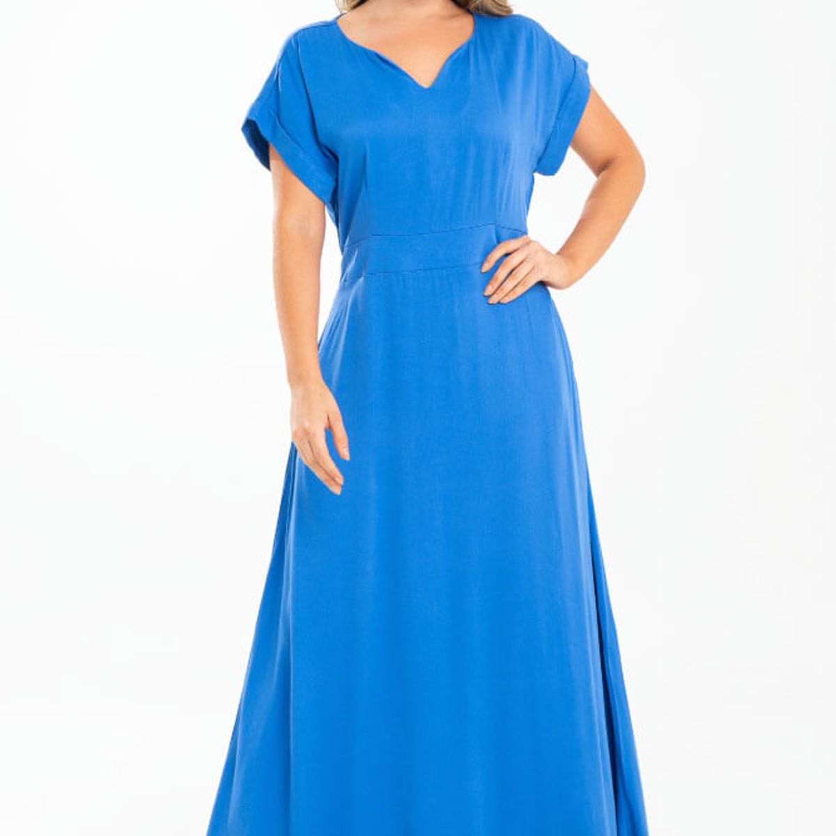 RAGGED - Vestido largo khosia Azul rey Ragged