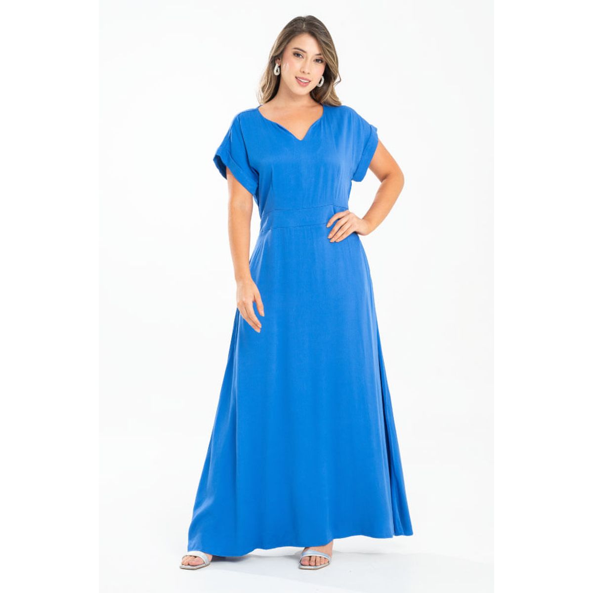 RAGGED - Vestido largo khosia Azul rey Ragged