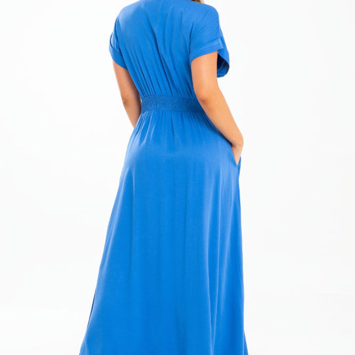 RAGGED - Vestido largo khosia Azul rey Ragged