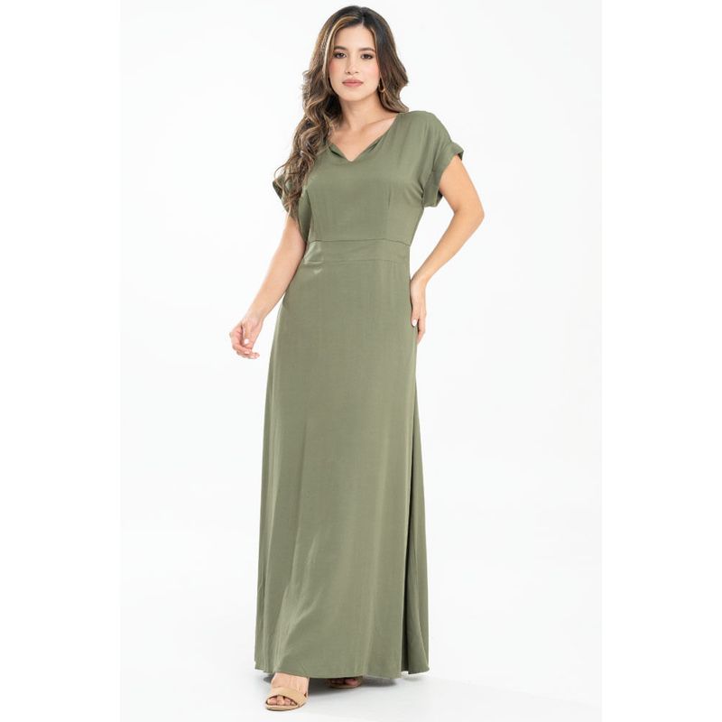 RAGGED - Vestido largo khosia Verde militar Ragged