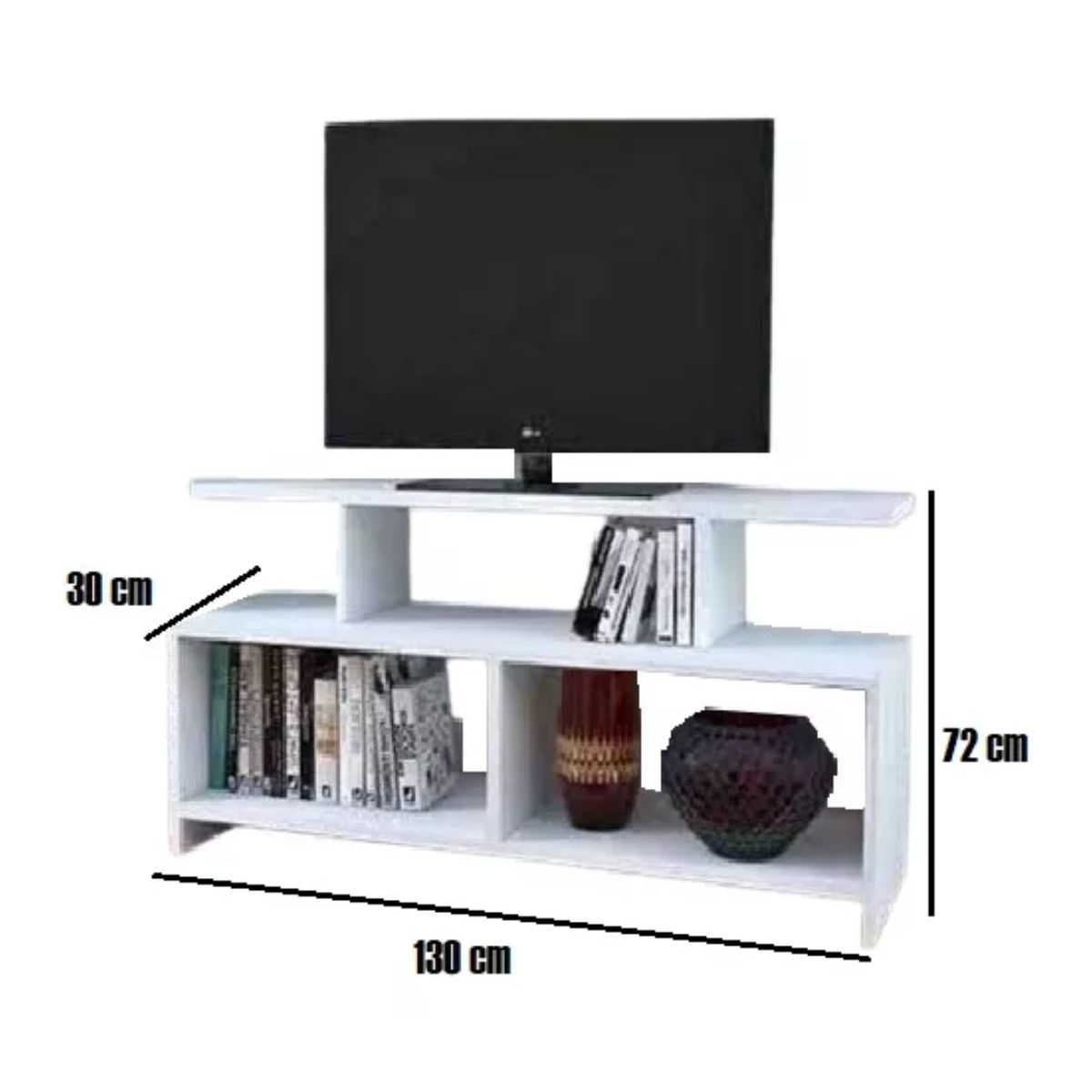 GENERICO - Mesa Tv Color 3, Centro De Entretenimiento, 130 Cm Mesa Color Blanco