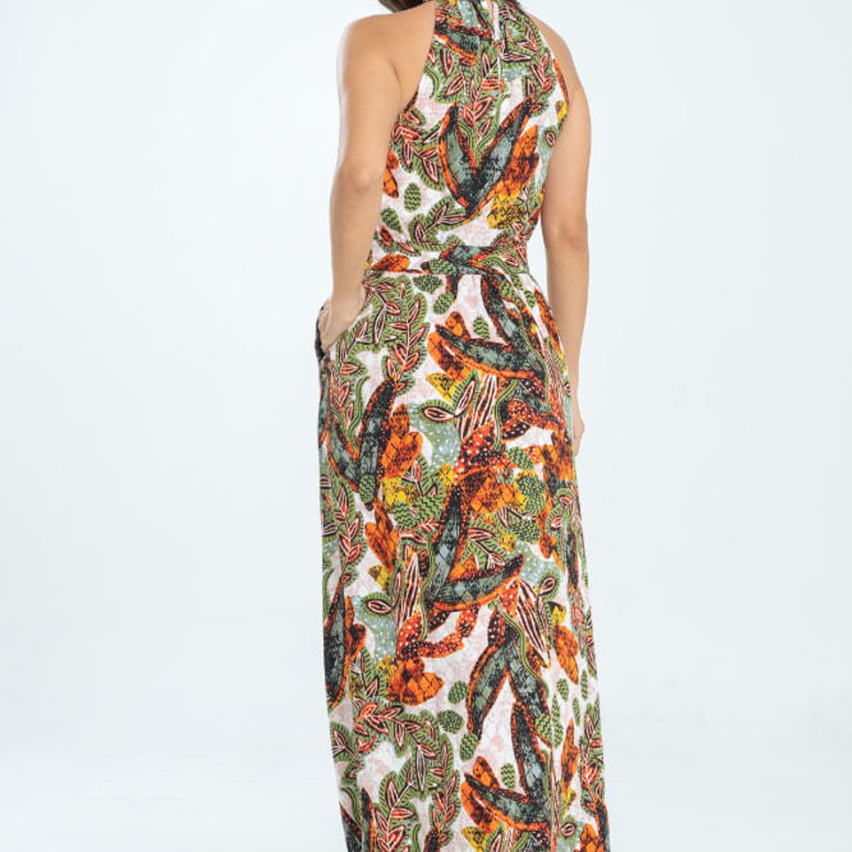 RAGGED - Vestido largo inhez Verde olivo Ragged