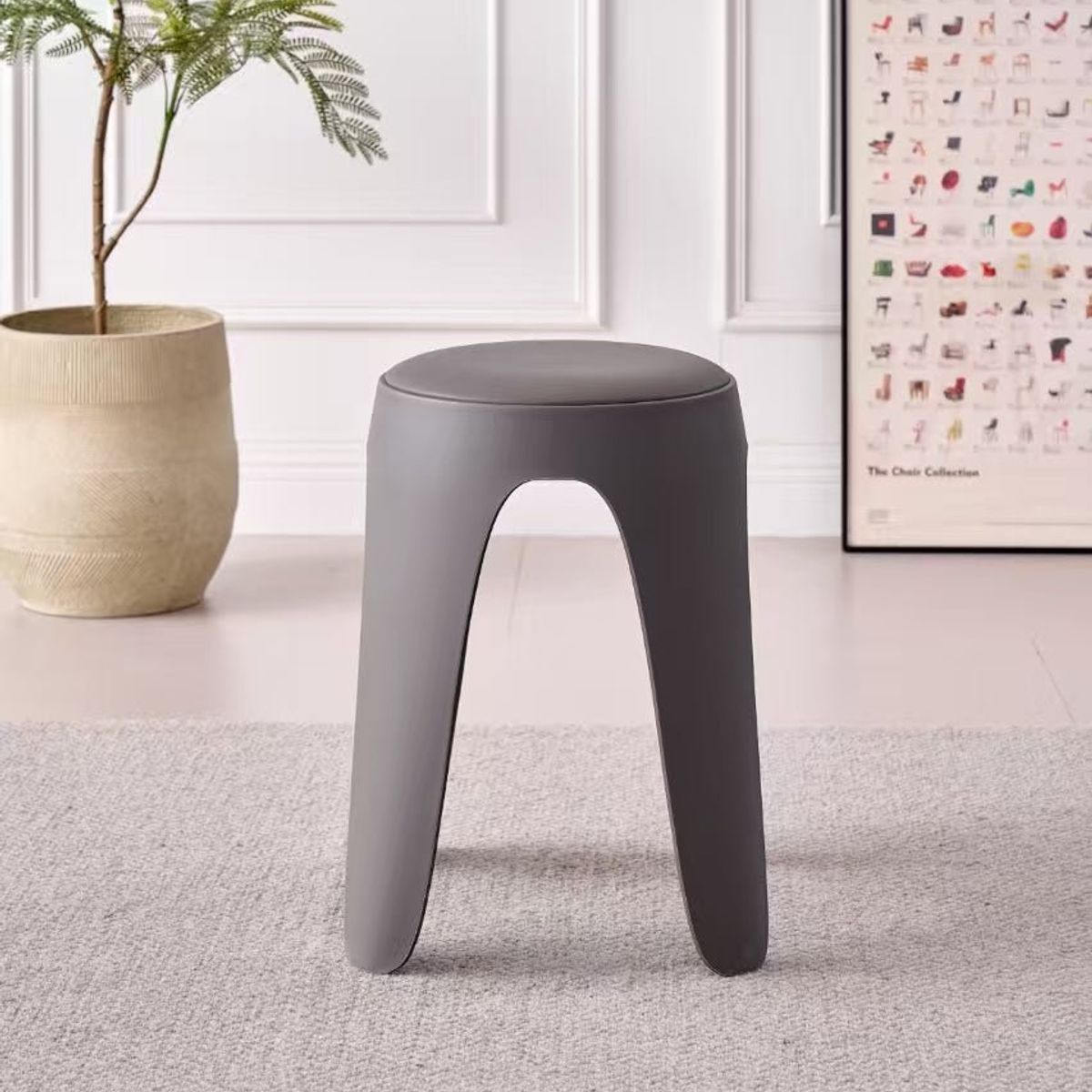 GENERICO - Butaco Con Cojin Else Color Gris Oscuro Diseño Moderno incluye cojín