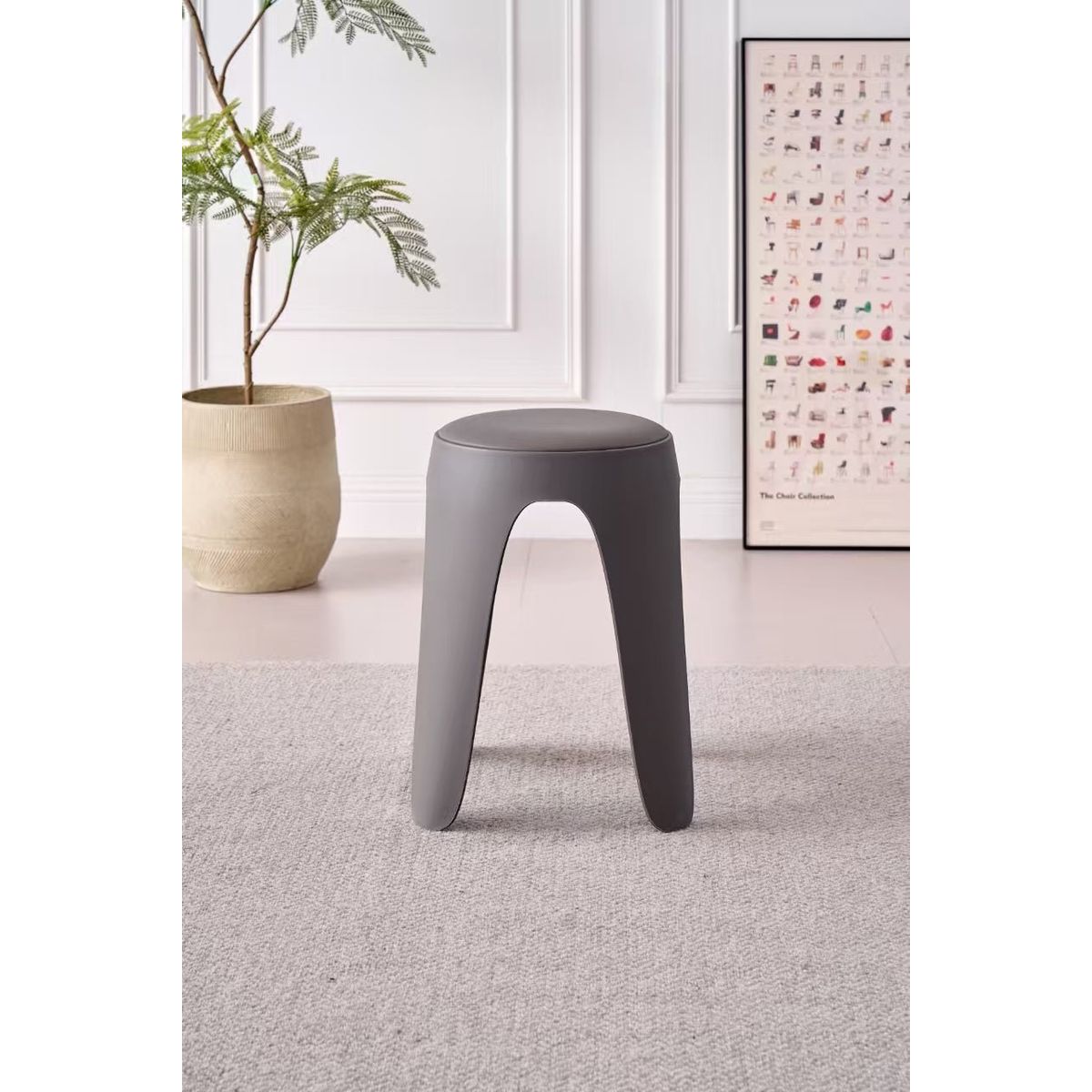 GENERICO - Butaco Con Cojin Else Color Gris Oscuro Diseño Moderno incluye cojín