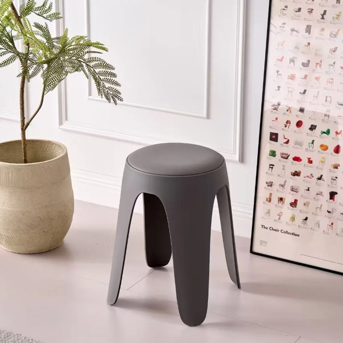 GENERICO - Butaco Con Cojin Else Color Gris Oscuro Diseño Moderno incluye cojín