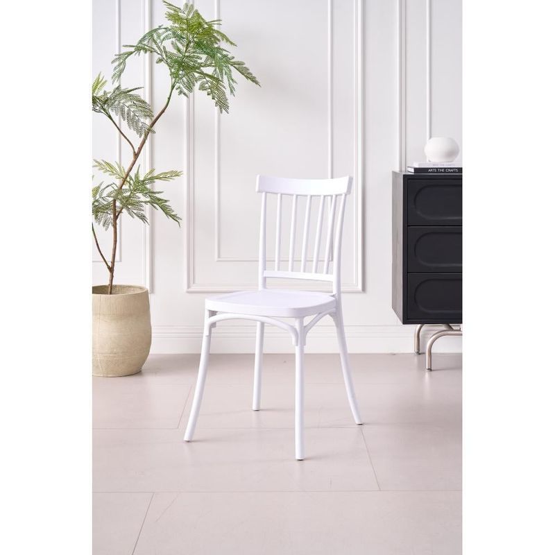 GENERICO - Silla Claus Color Blanco Con espaldar y diseño minimalista