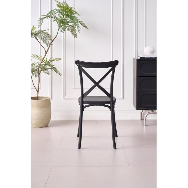 GENERICO - Silla Betany Color Negro Con espaldar y diseño minimalista