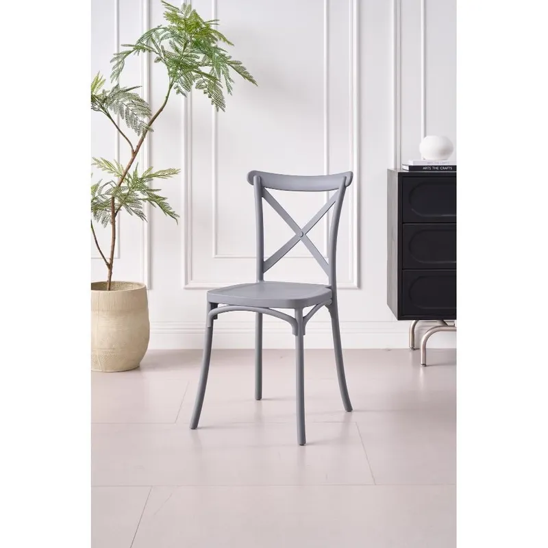 GENERICO - Silla Betany Color Gris Oscuro Con espaldar y diseño minimalista