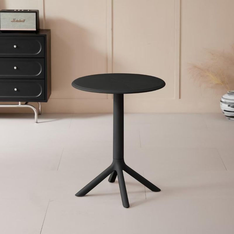 GENERICO - Mesa Redonda 60Cm Color Negro Diseño Minimalista