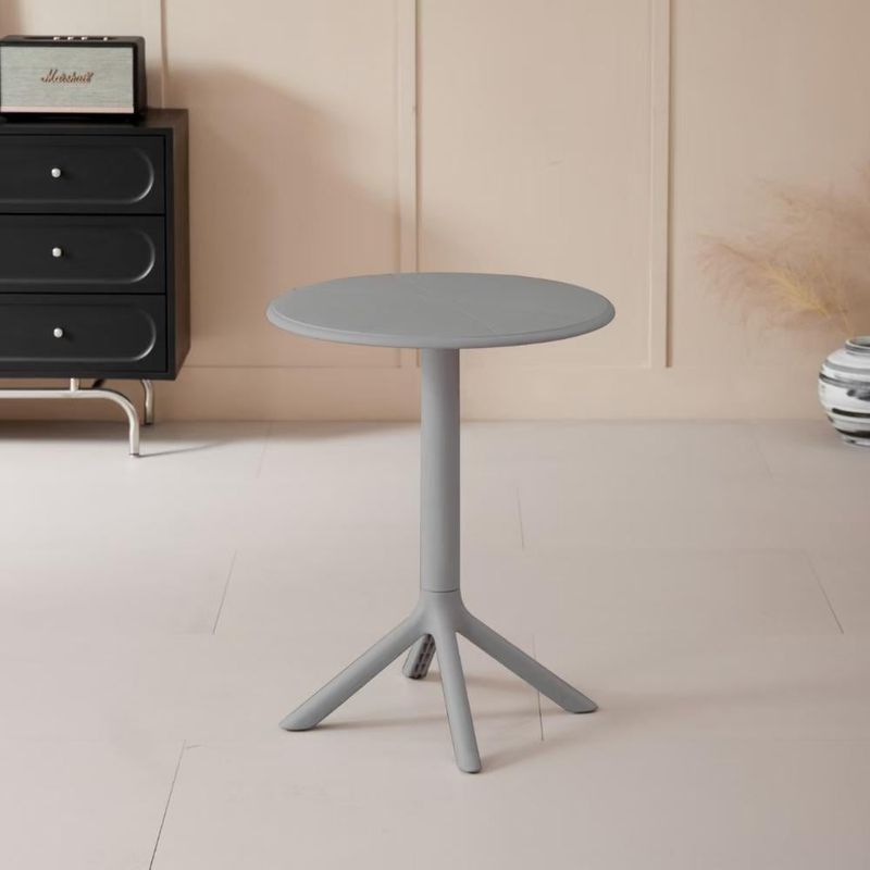 GENERICO - Mesa Redonda 60Cm Color Gris Oscuro Diseño Minimalista