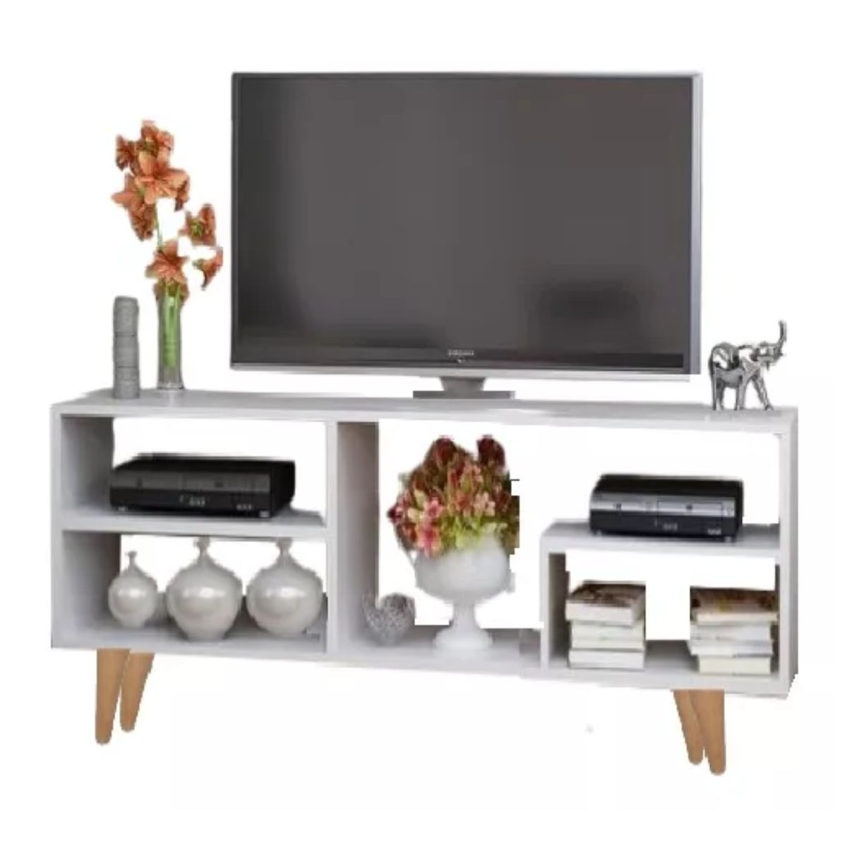GENERICO - Mueble Mesa De Tv, Centro De Entretenimiento 130 Cm Color Blanco