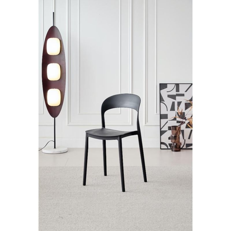 GENERICO - Silla Patrick Color Negro Con espaldar y diseño Moderno