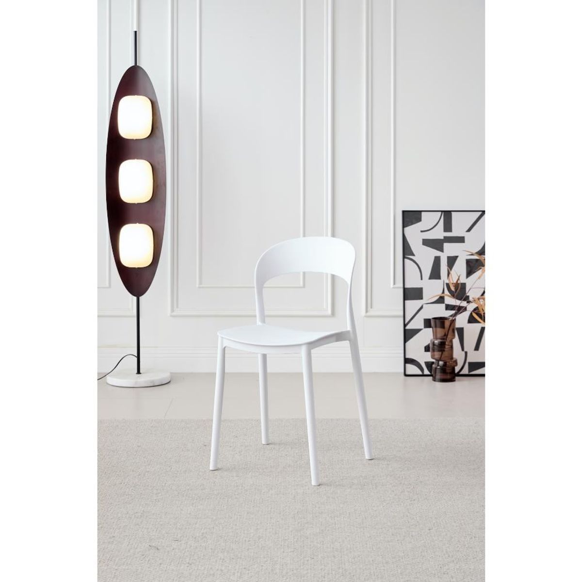 GENERICO - Silla Patrick Color Blanco Con espaldar y diseño Moderno