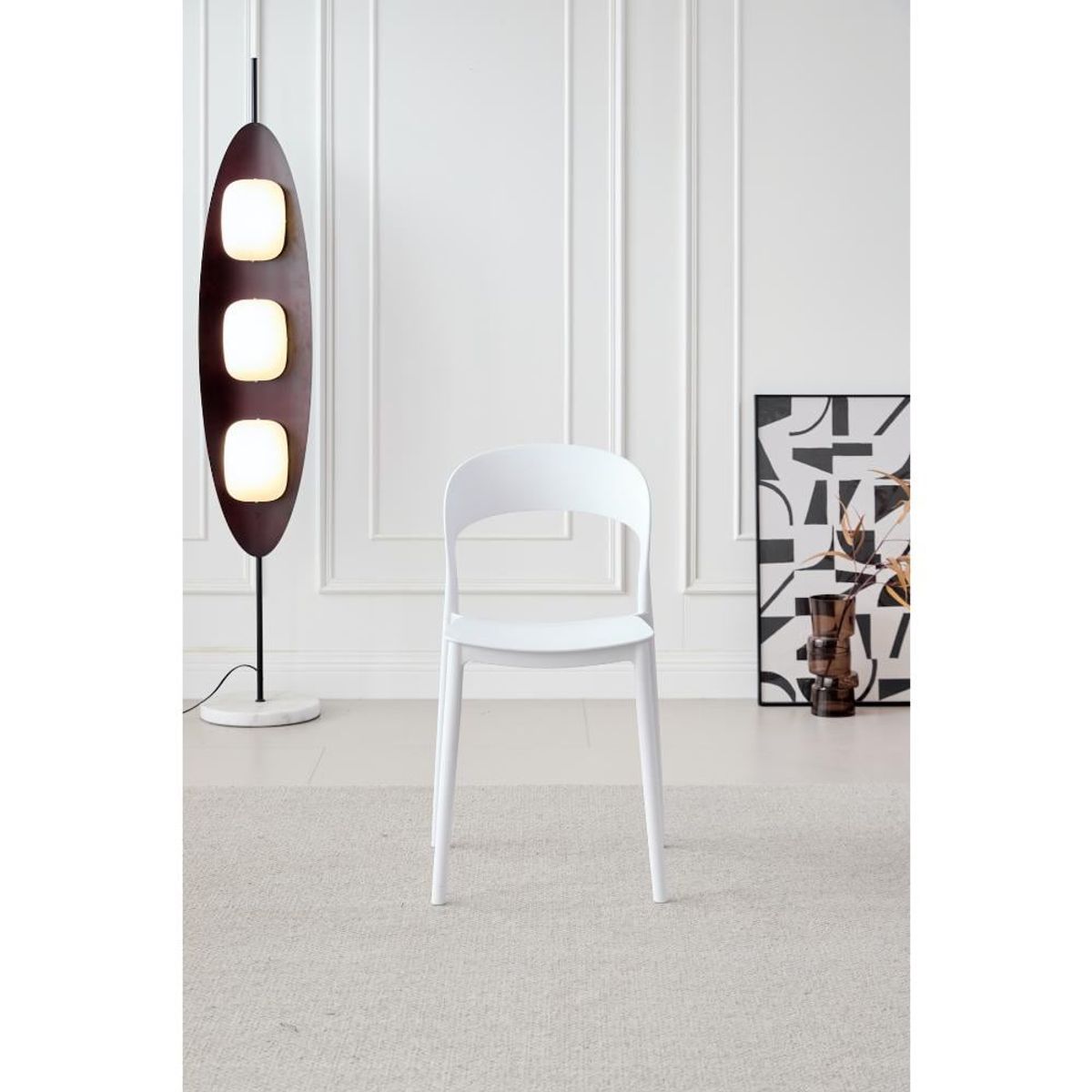 GENERICO - Silla Patrick Color Blanco Con espaldar y diseño Moderno