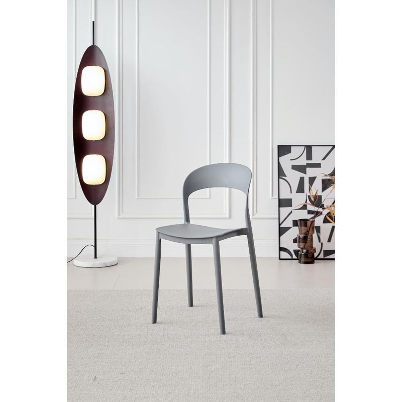 GENERICO - Silla Patrick Color Gris Oscuro Con espaldar y diseño Moderno