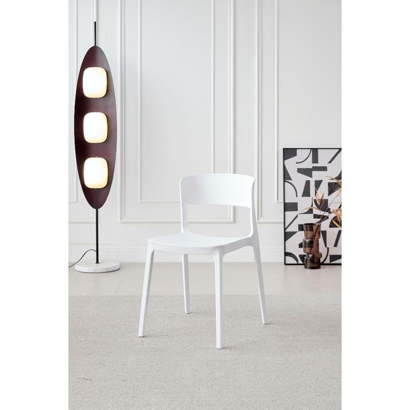GENERICO - Silla Monaco Color Blanco Con espaldar y diseño Moderno