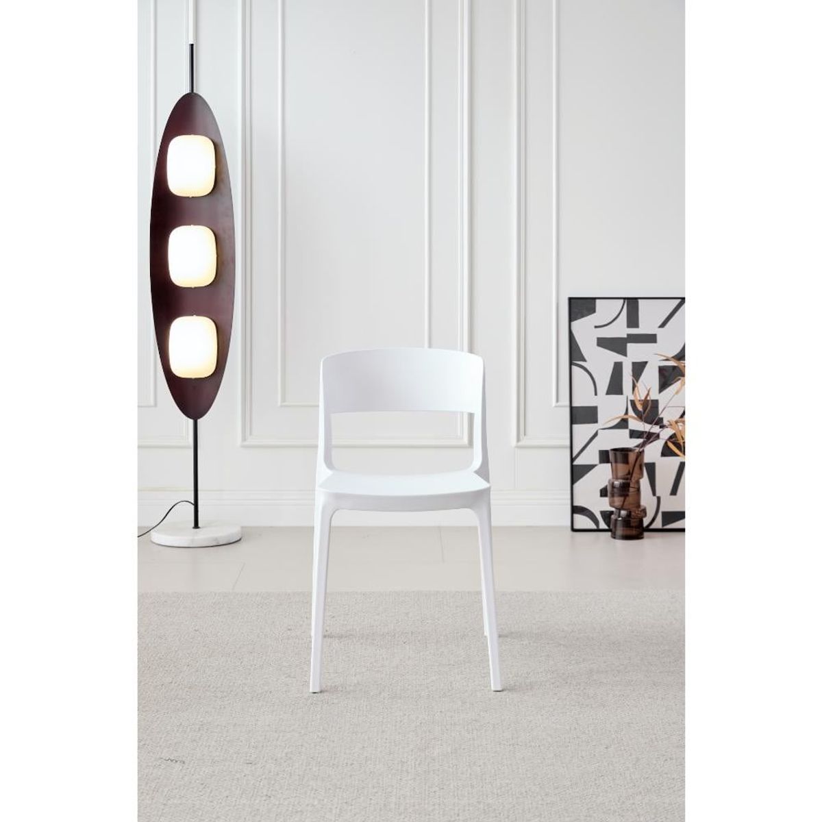 GENERICO - Silla Monaco Color Blanco Con espaldar y diseño Moderno
