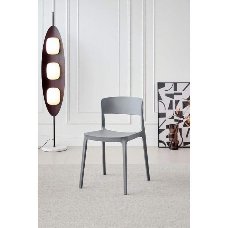 GENERICO - Silla Monaco Color Gris Oscuro Con espaldar y diseño Moderno