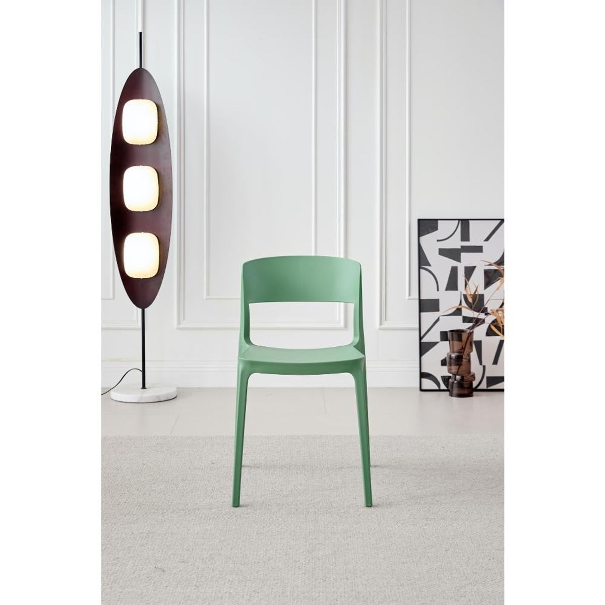 GENERICO - Silla Monaco Color Verde Oliva Con espaldar y diseño Moderno