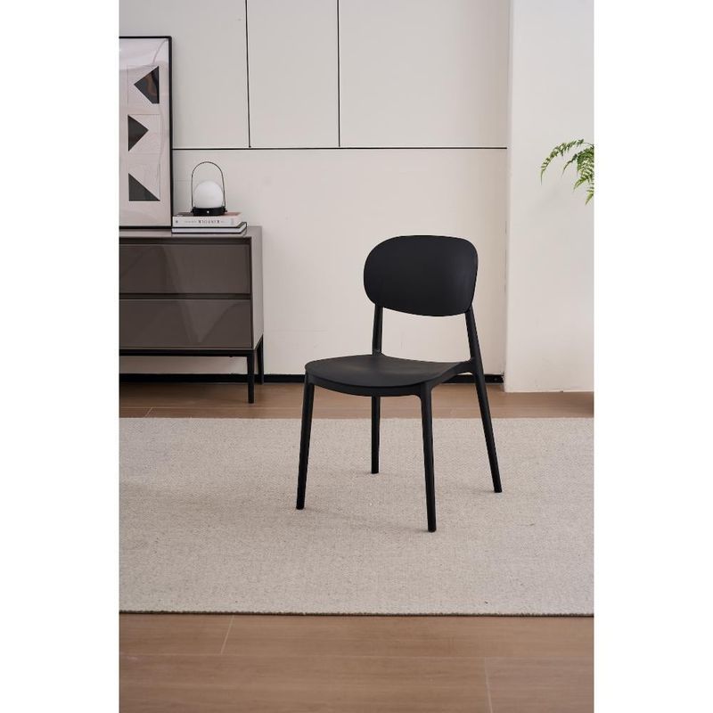 GENERICO - Silla Milan Color Negro Con espaldar y diseño Moderno