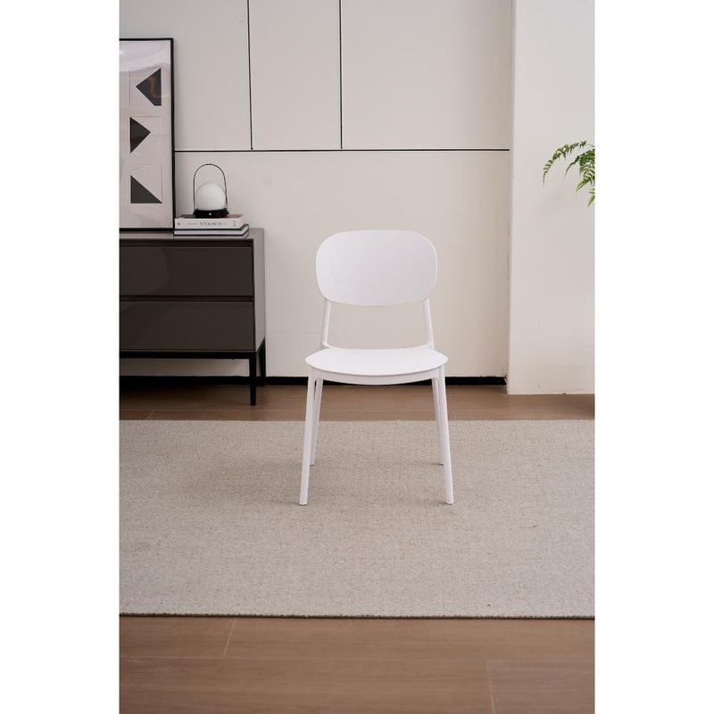 GENERICO - Silla Milan Color Blanco Con espaldar y diseño Moderno