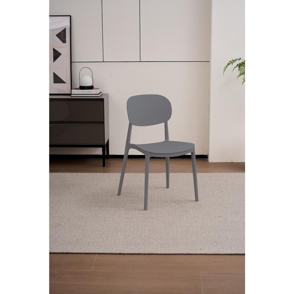 GENERICO - Silla Milan Color Gris Oscuro Con espaldar y diseño Moderno