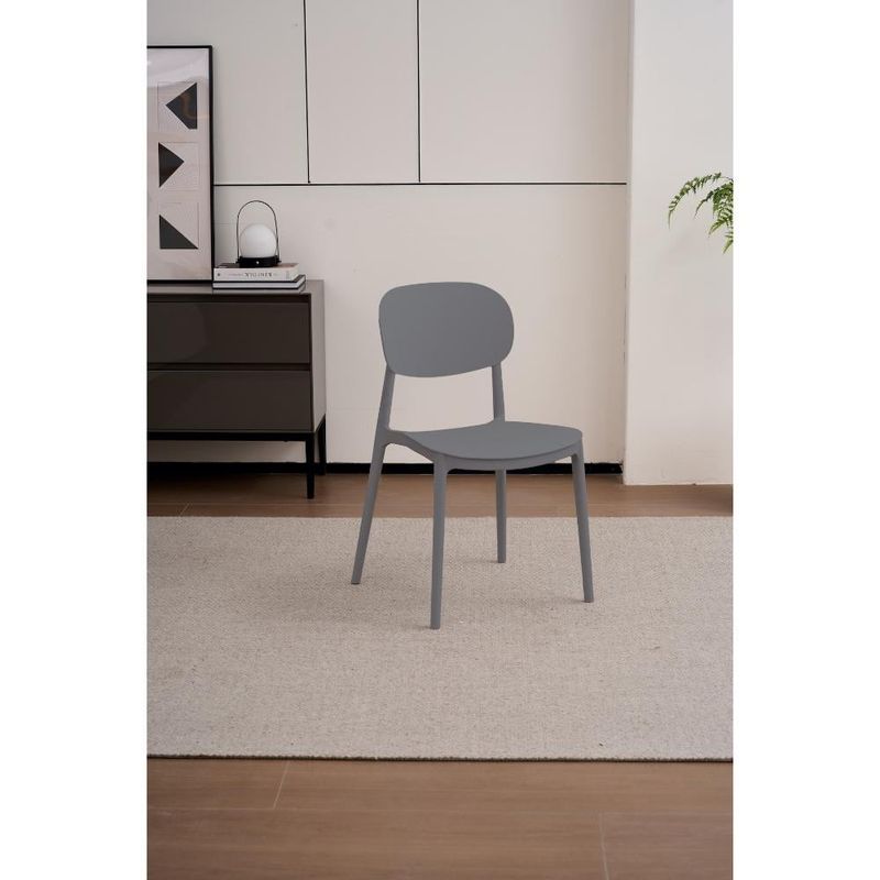 GENERICO - Silla Milan Color Gris Oscuro Con espaldar y diseño Moderno