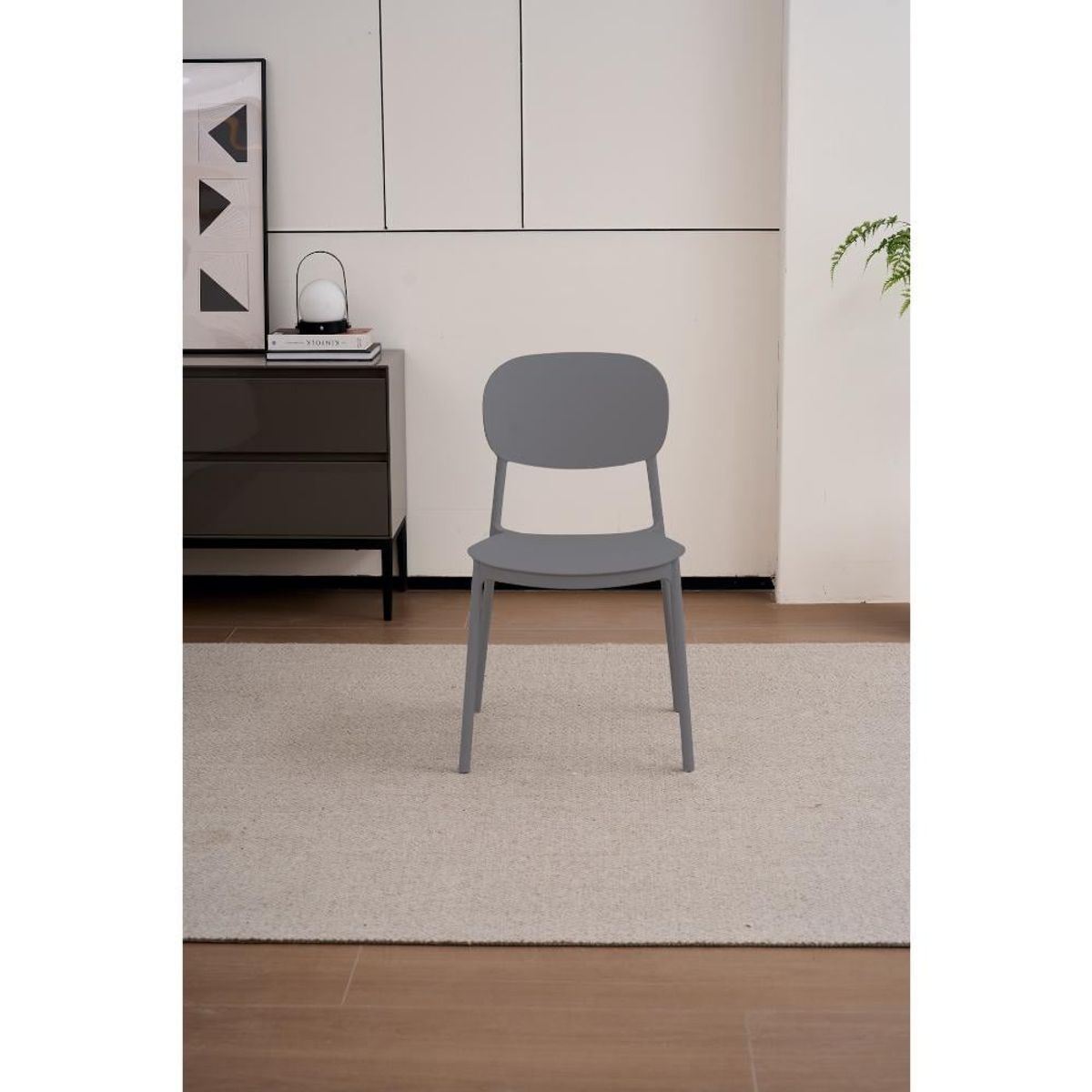 GENERICO - Silla Milan Color Gris Oscuro Con espaldar y diseño Moderno