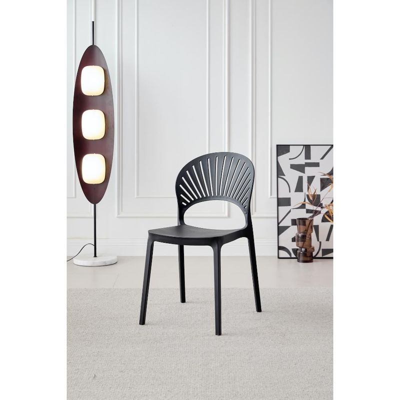 GENERICO - Silla Paraiso Color Negro Con espaldar y diseño Moderno