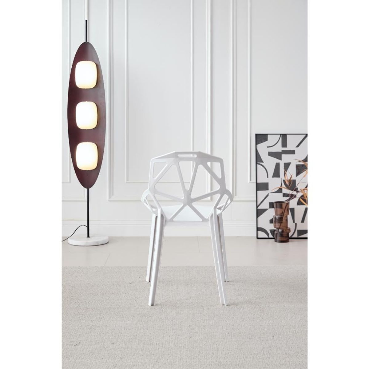 GENERICO - Silla Roxy Color Blanco Con espaldar y diseño Moderno