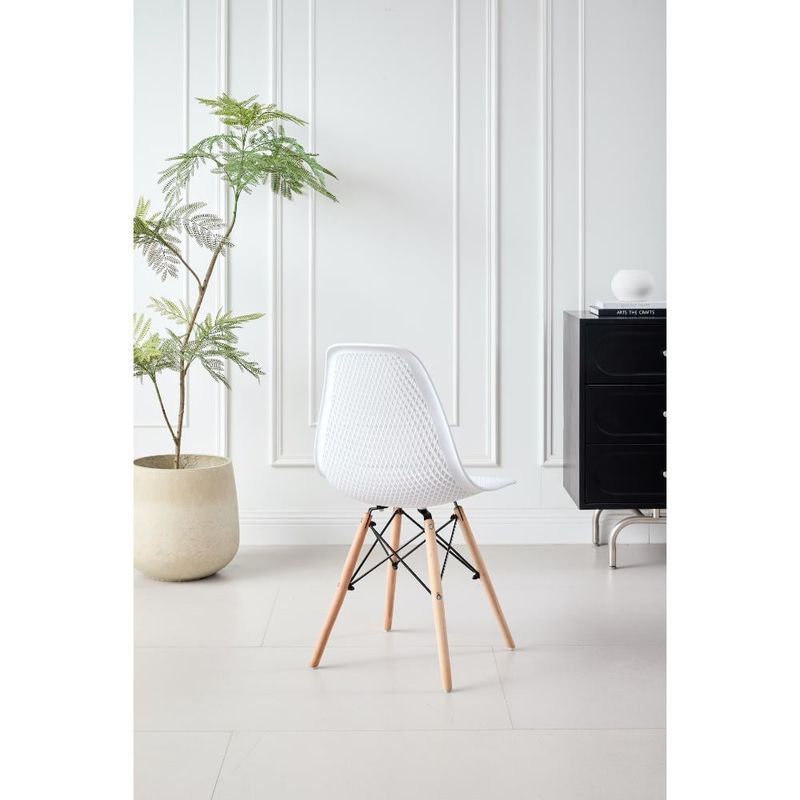 GENERICO - Silla Marcus Color Blanco Con espaldar y patas en Madera