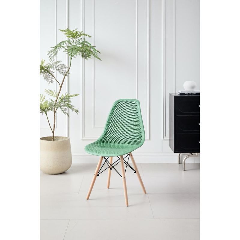 GENERICO - Silla Marcus Color Verde Oliva Con espaldar y patas en Madera