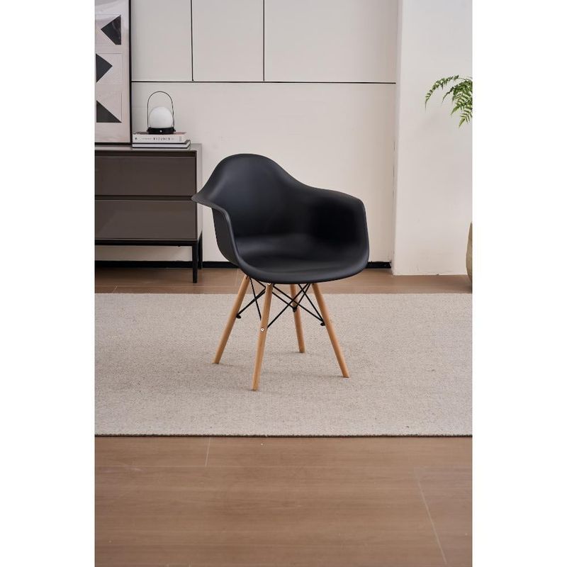 GENERICO - Silla Delia Color Negro Con espaldar y patas en Madera