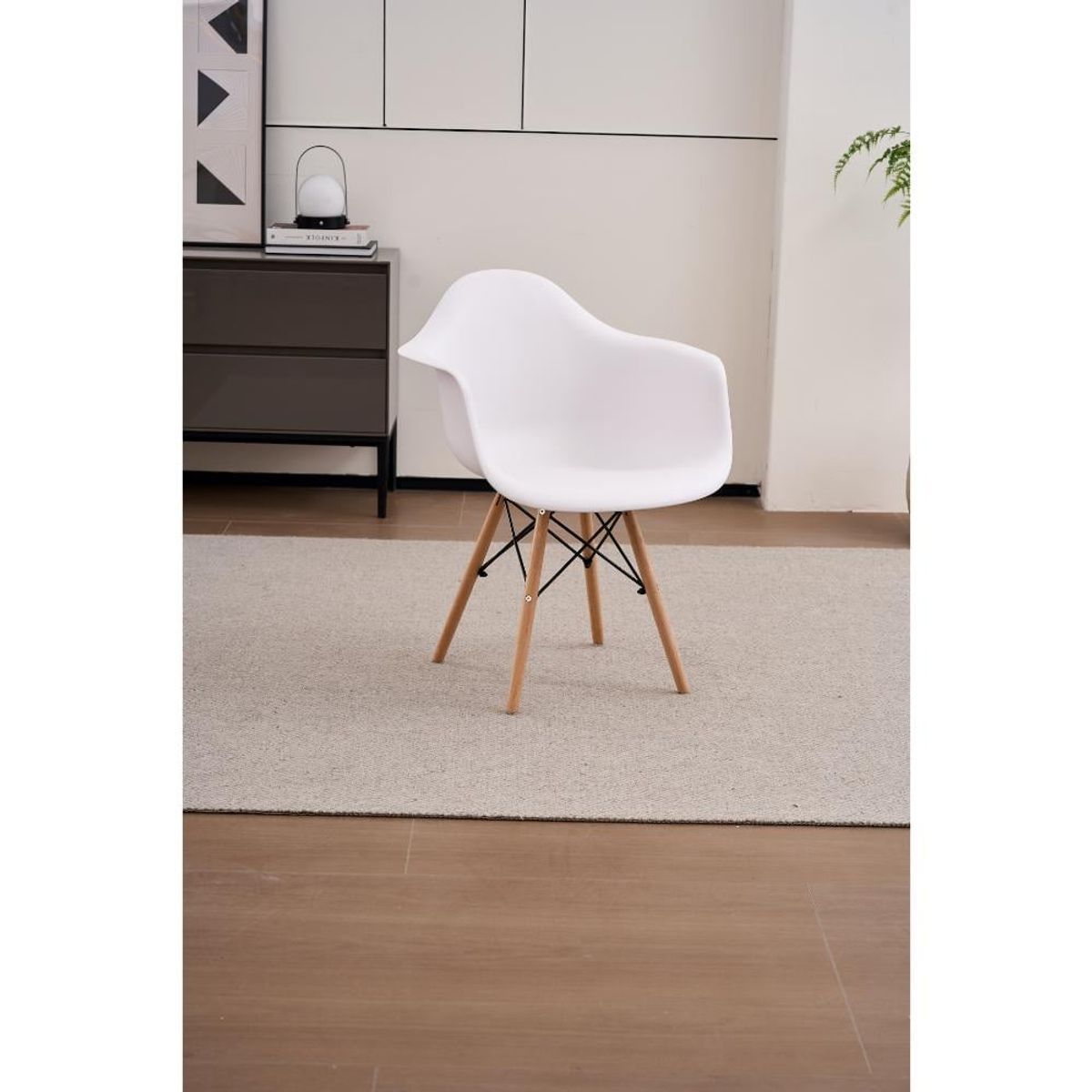 GENERICO - Silla Delia Color Blanco Con espaldar y patas en Madera