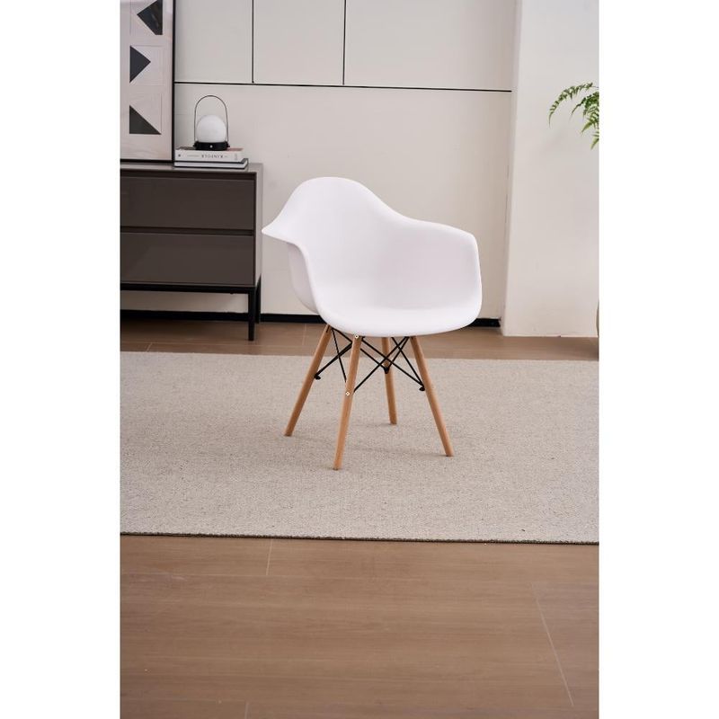 GENERICO - Silla Delia Color Blanco Con espaldar y patas en Madera